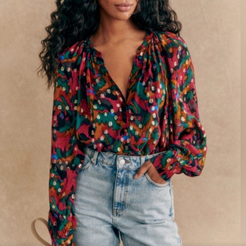 Sezane Multicolor Blouse Size 38